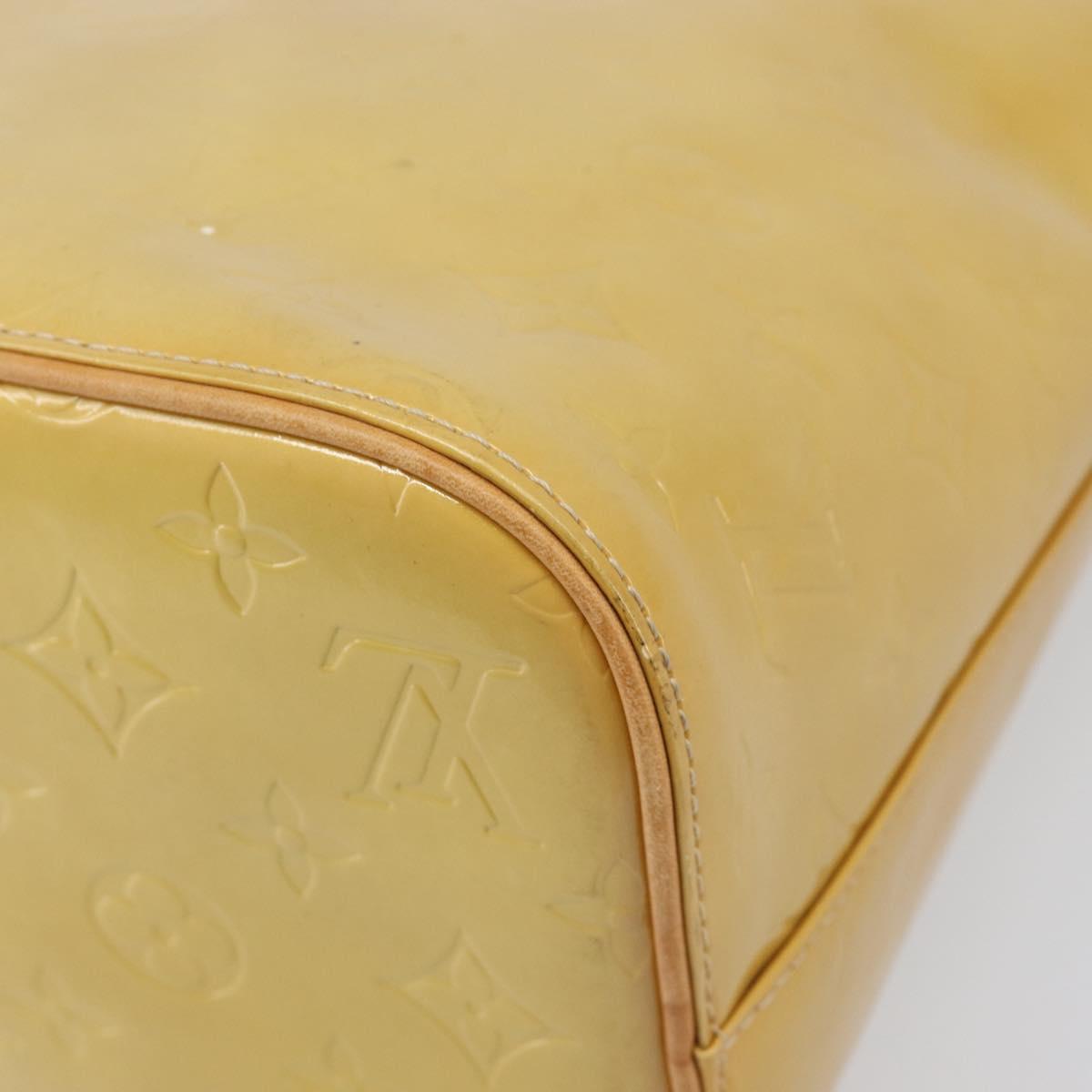LOUIS VUITTON Monogram Vernis Houston Hand Bag Beige M91004 LV Auth 199381