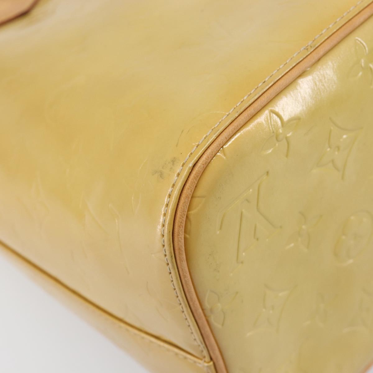 LOUIS VUITTON Monogram Vernis Houston Hand Bag Beige M91004 LV Auth 199381