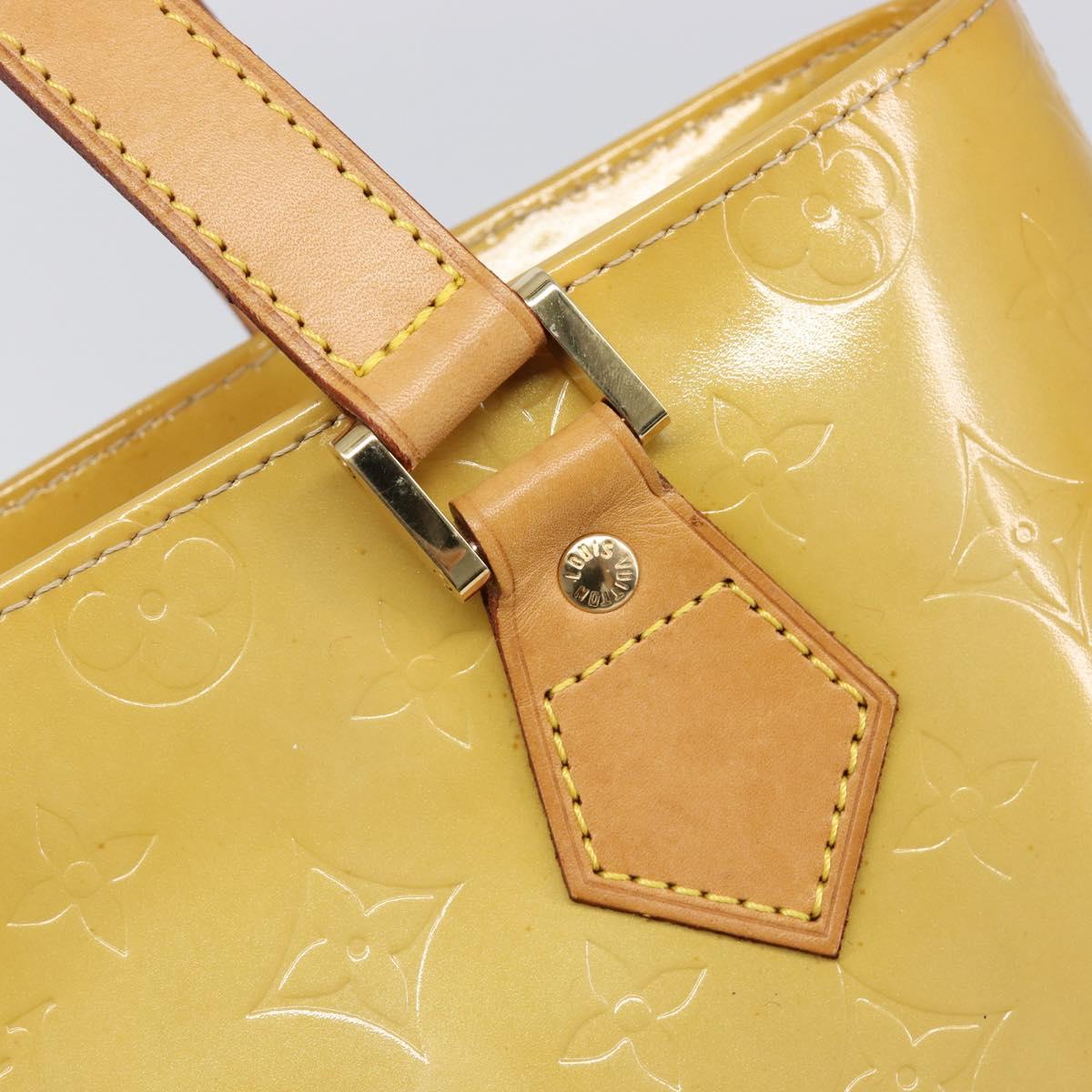 LOUIS VUITTON Monogram Vernis Houston Hand Bag Beige M91004 LV Auth 199381