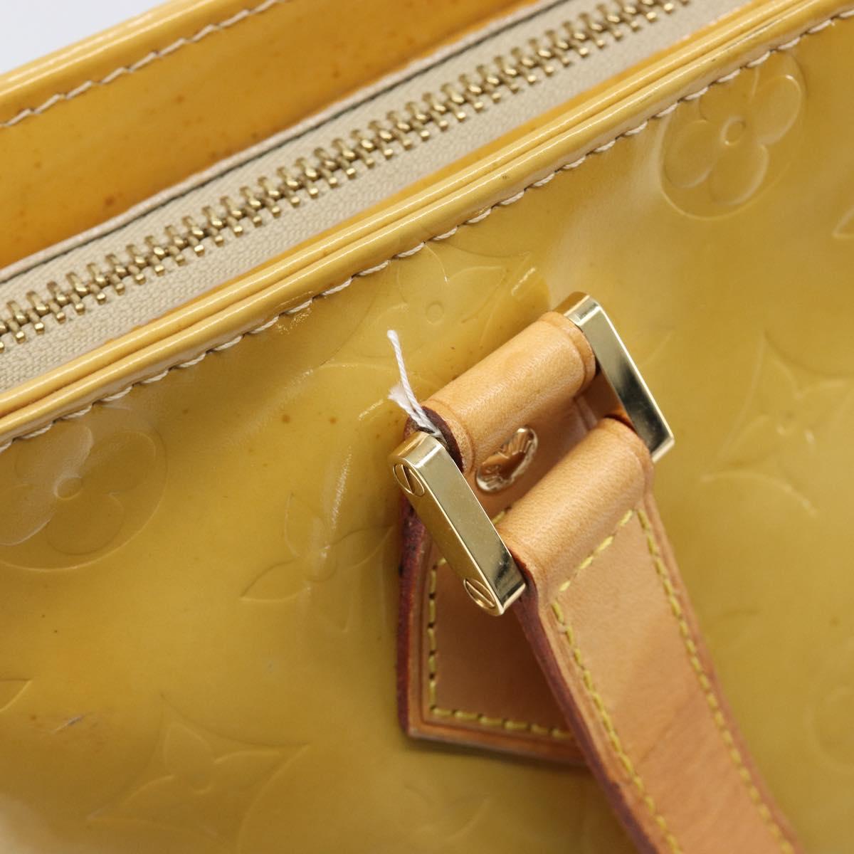 LOUIS VUITTON Monogram Vernis Houston Hand Bag Beige M91004 LV Auth 199381