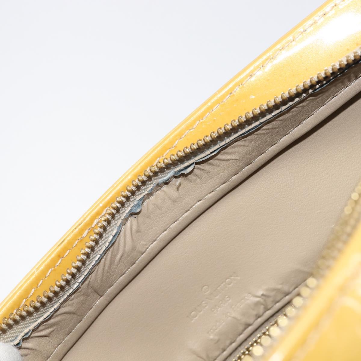 LOUIS VUITTON Monogram Vernis Houston Hand Bag Beige M91004 LV Auth 199381