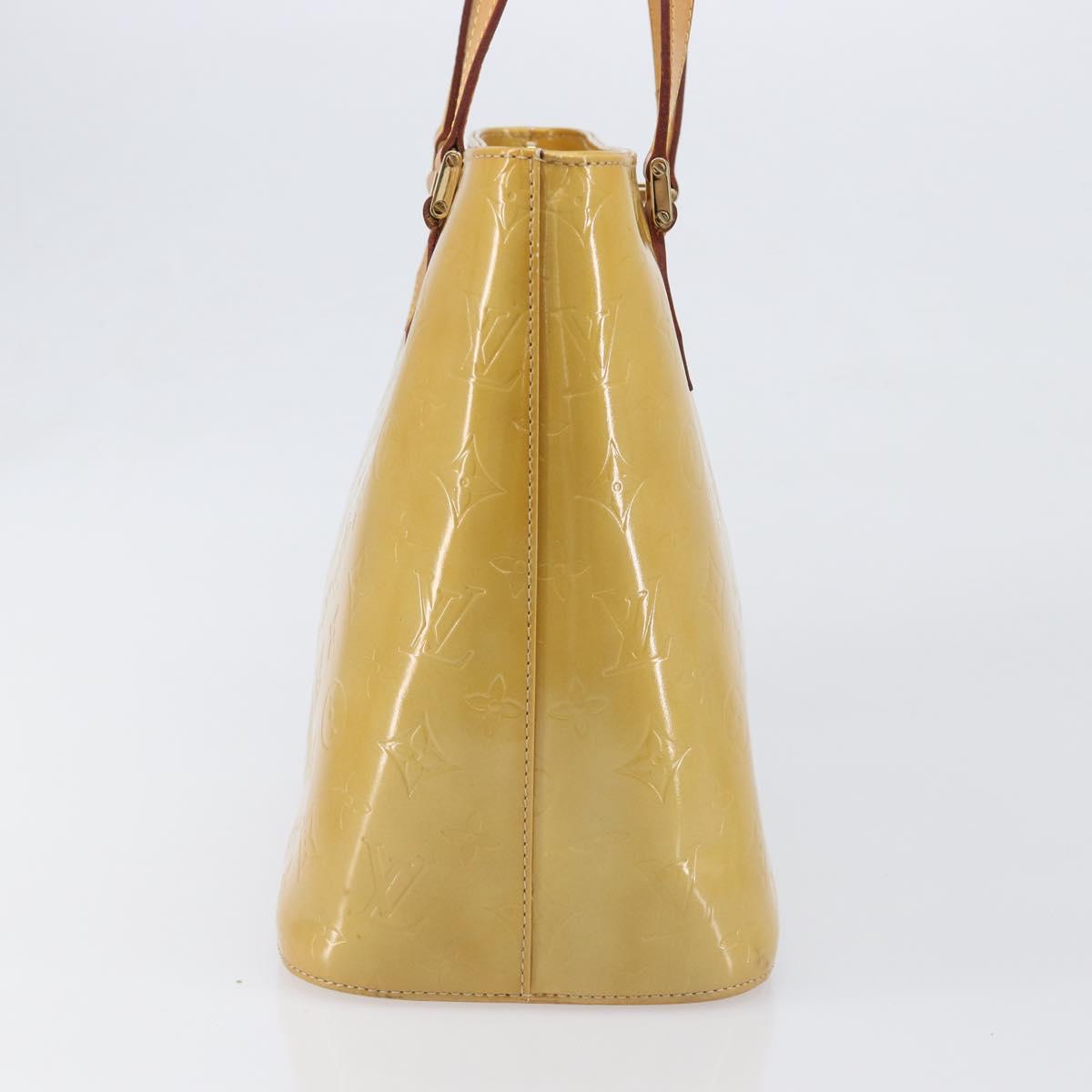 LOUIS VUITTON Monogram Vernis Houston Hand Bag Beige M91004 LV Auth 199381