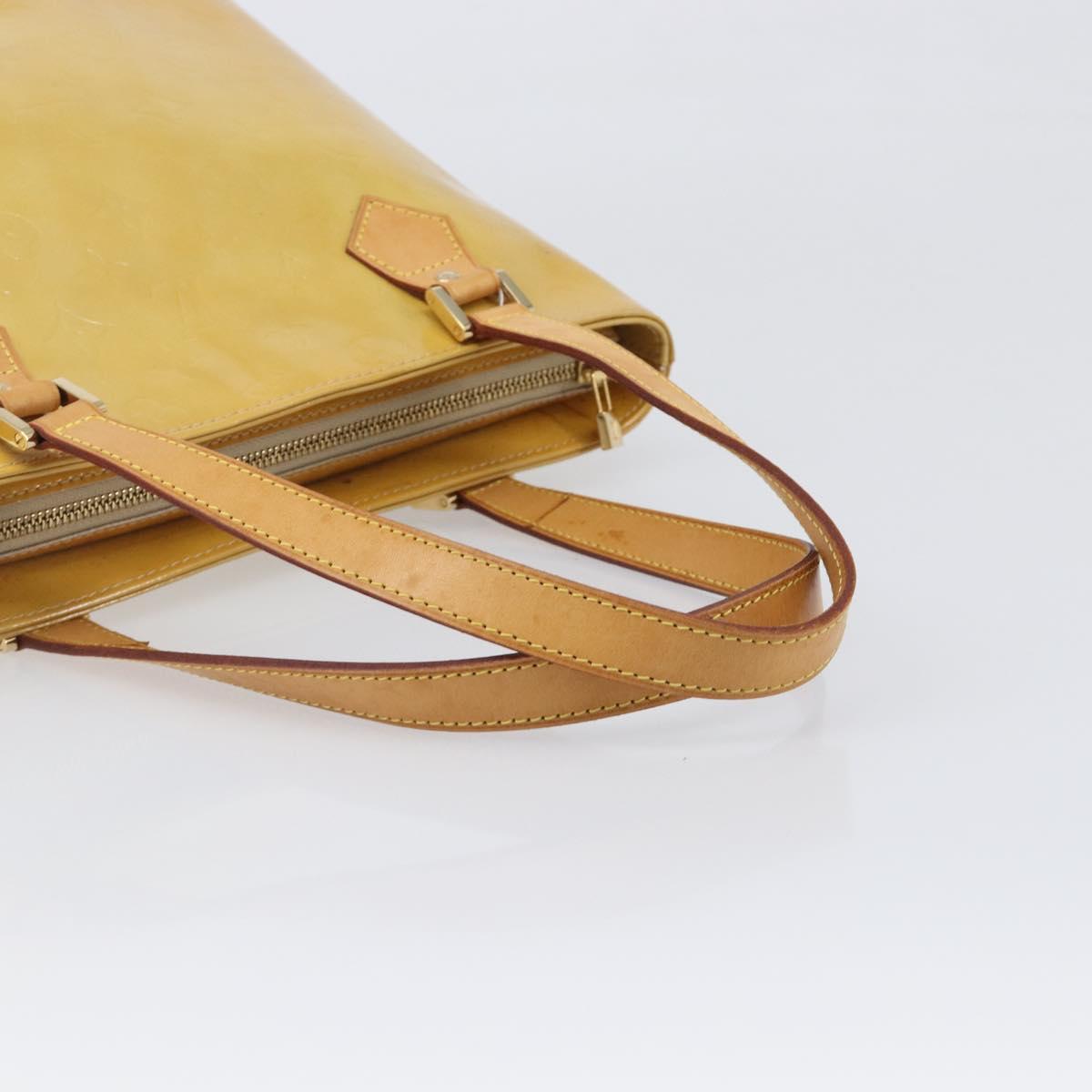 LOUIS VUITTON Monogram Vernis Houston Hand Bag Beige M91004 LV Auth 199381