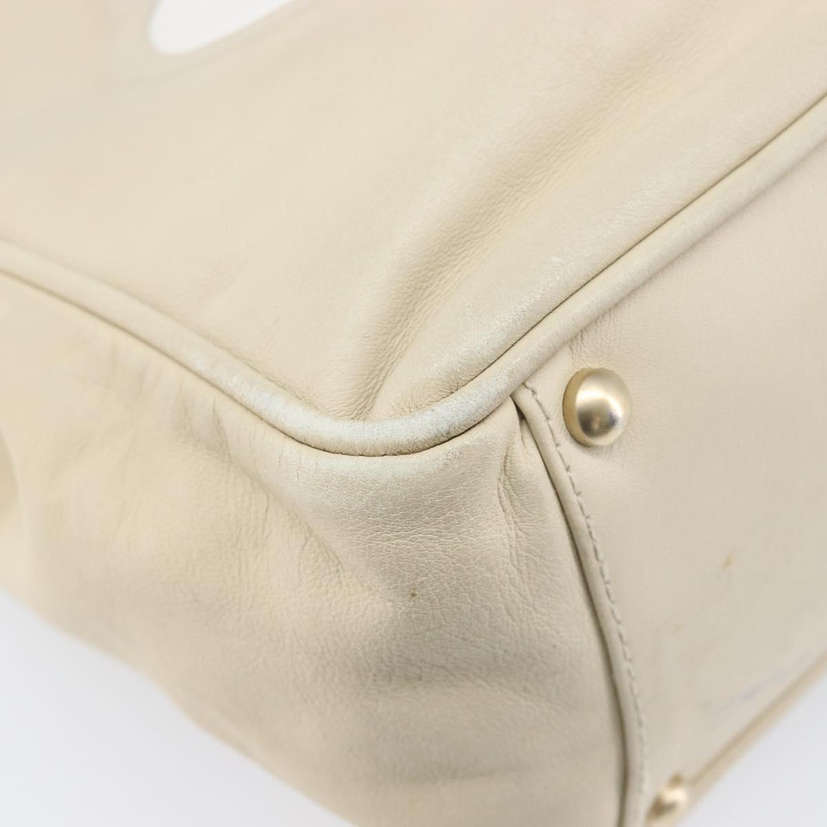 CHANEL Camelia Tote Bag Lamb Skin Beige Gold Tone CC Auth 199382V