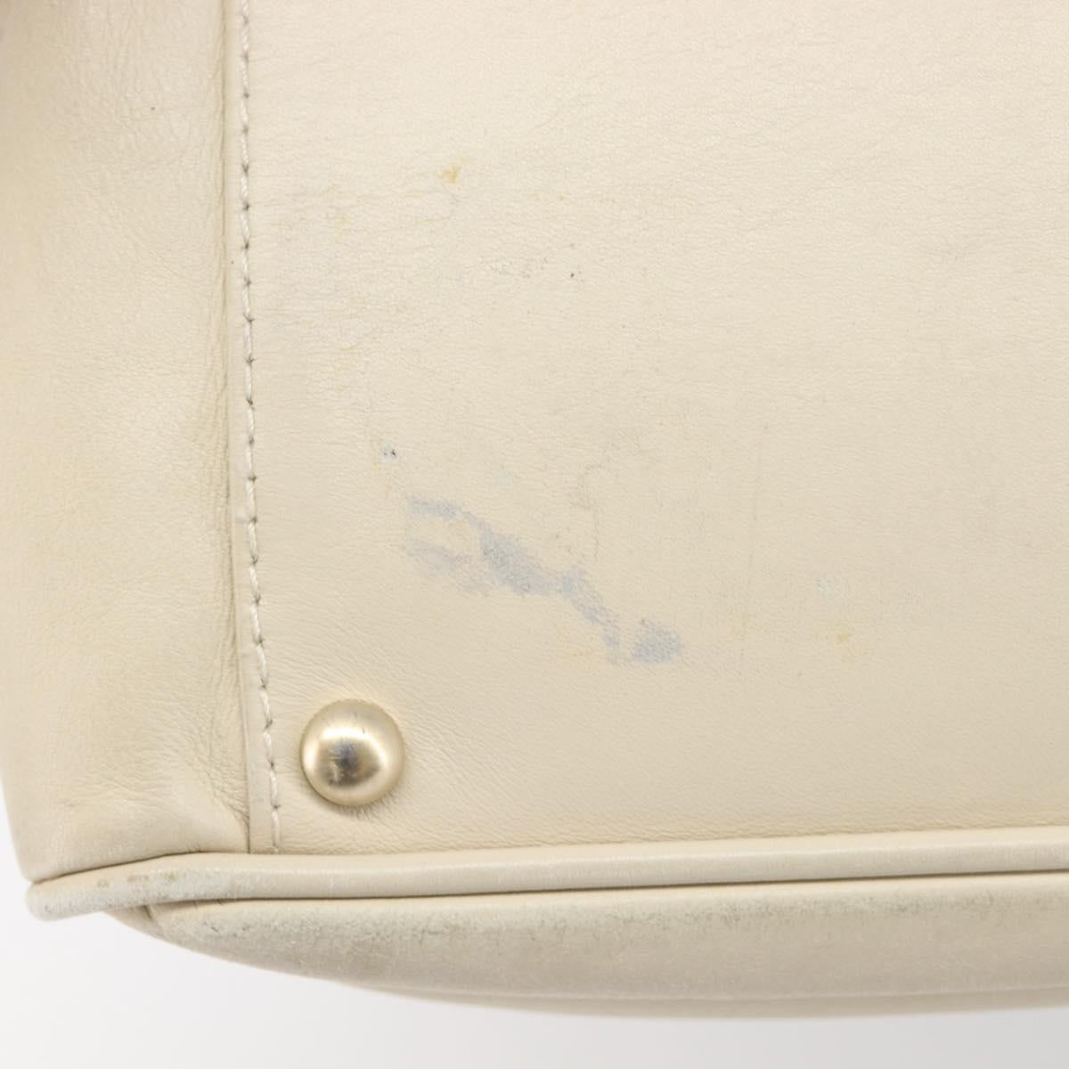 CHANEL Camelia Tote Bag Lamb Skin Beige Gold Tone CC Auth 199382V