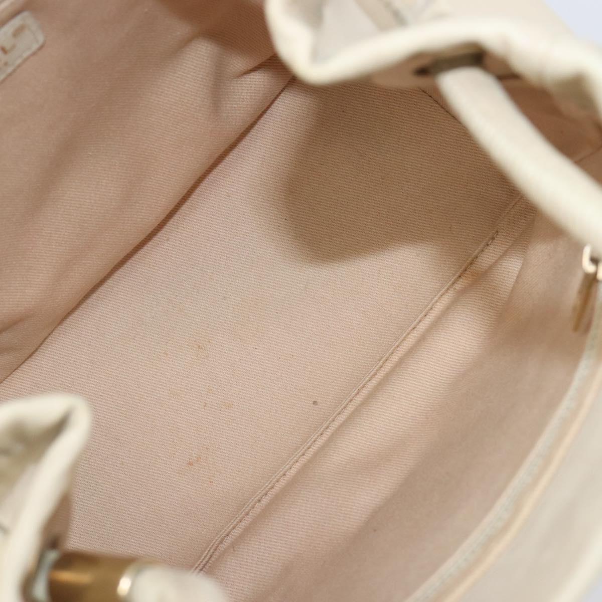 CHANEL Camelia Tote Bag Lamb Skin Beige Gold Tone CC Auth 199382V