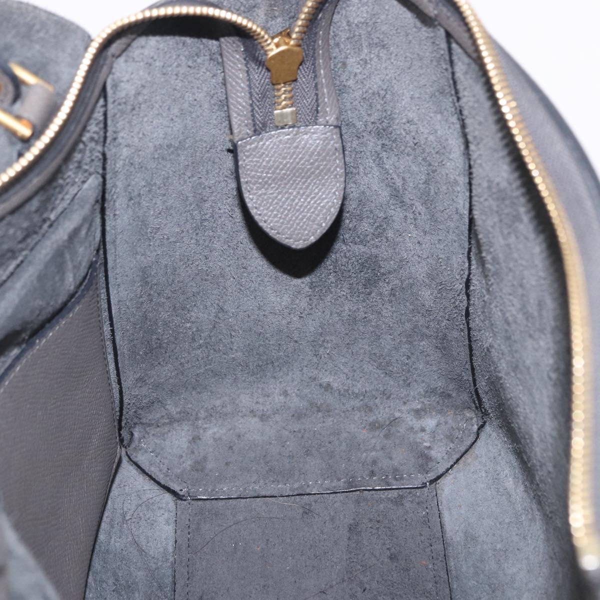 CELINE Belt Bag Micro Hand Bag Leather 2way Gray Gold Auth 199385V