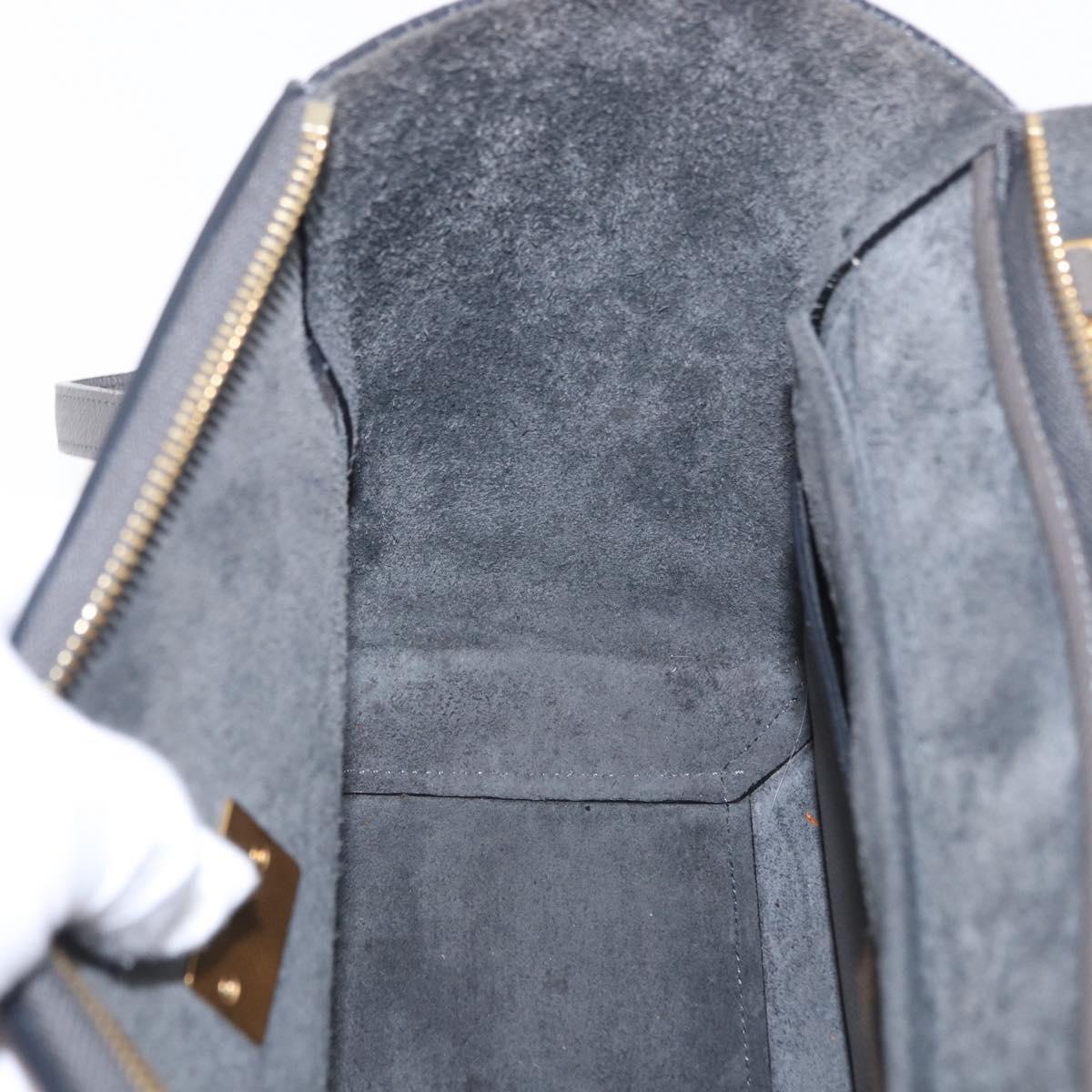 CELINE Belt Bag Micro Hand Bag Leather 2way Gray Gold Auth 199385V