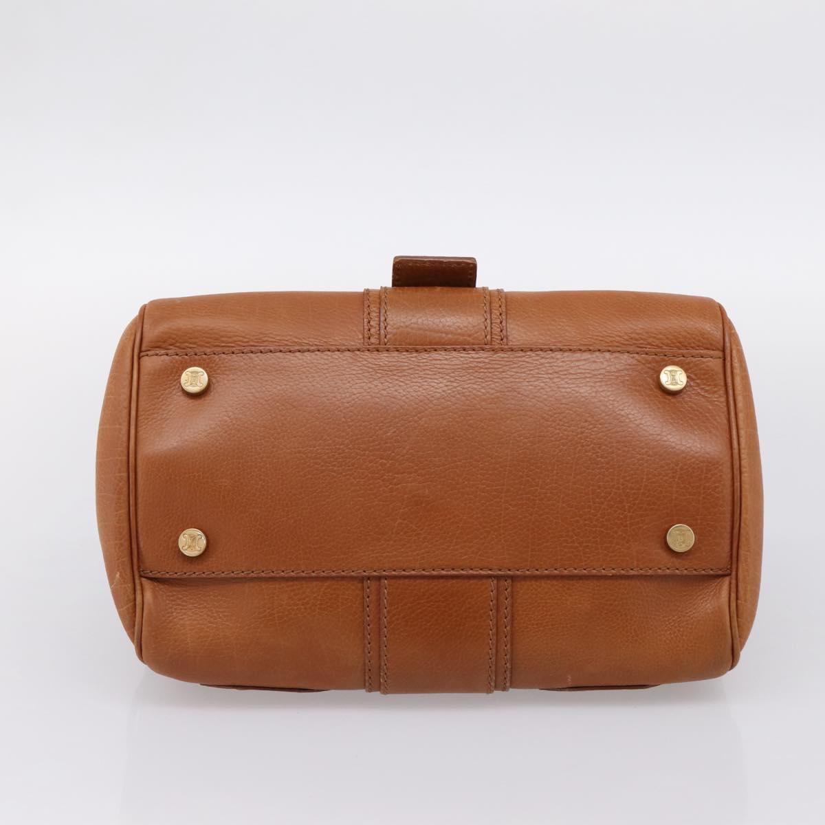 CELINE Doctors Hand Bag Leather Brown Gold Auth 199386A