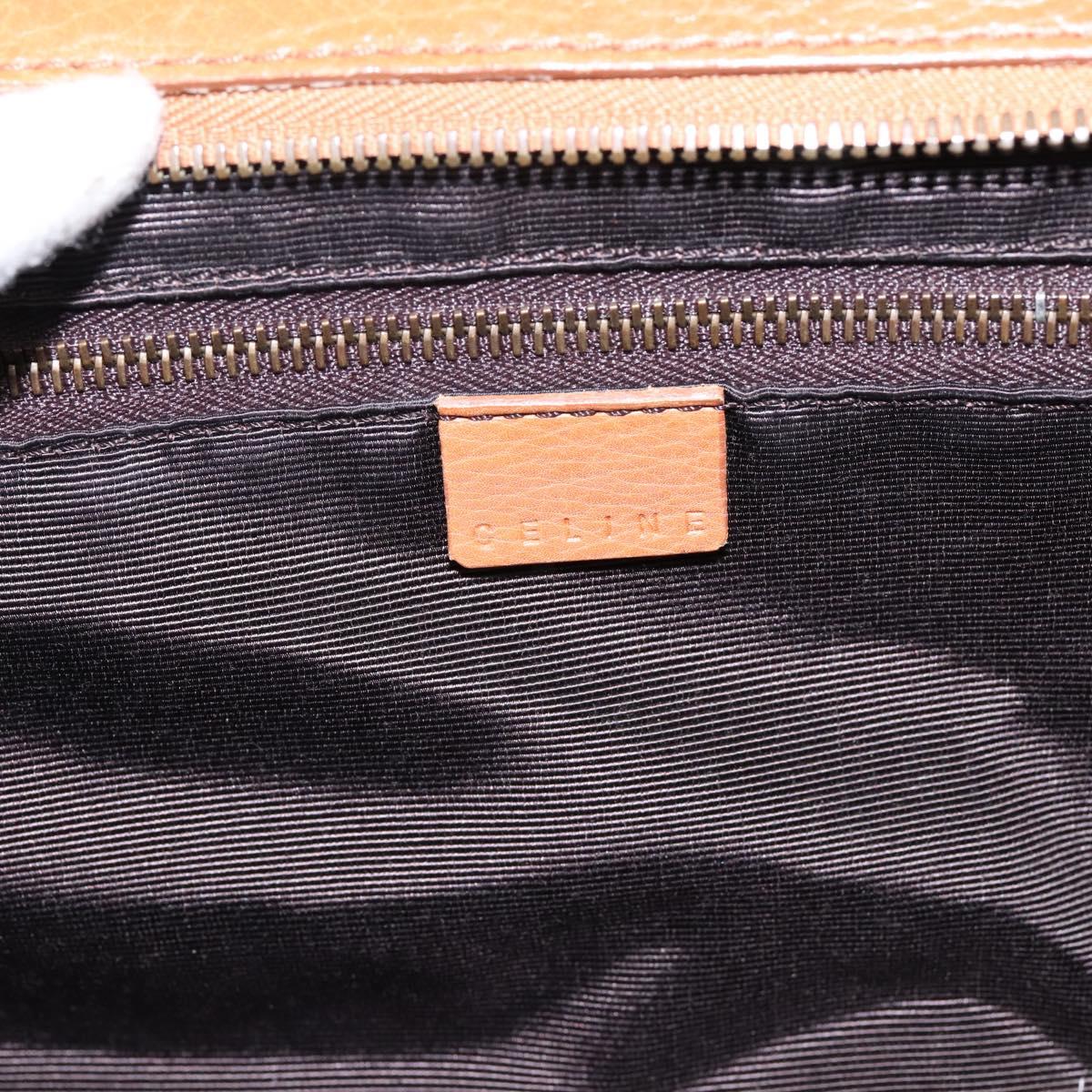 CELINE Doctors Hand Bag Leather Brown Gold Auth 199386A
