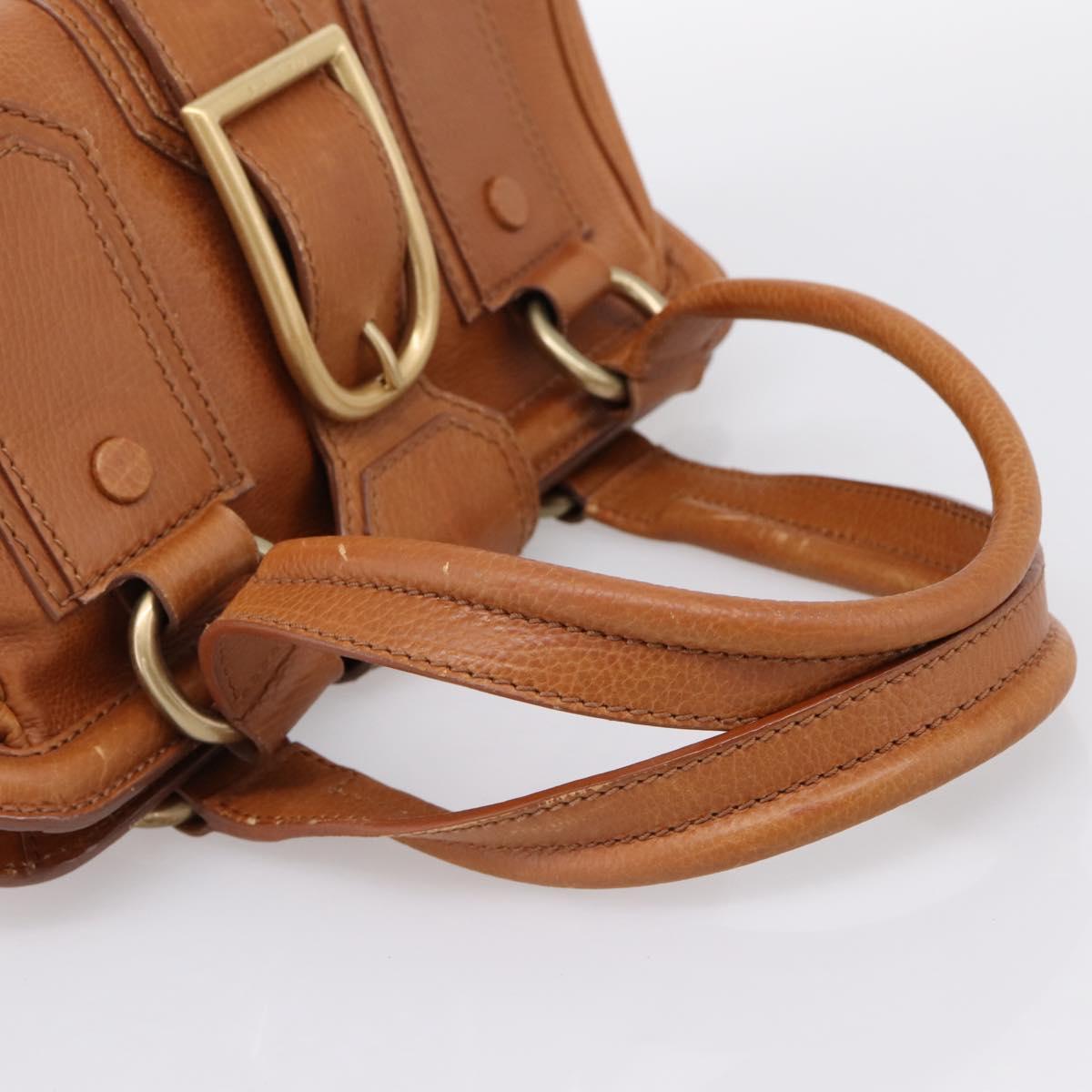 CELINE Doctors Hand Bag Leather Brown Gold Auth 199386A
