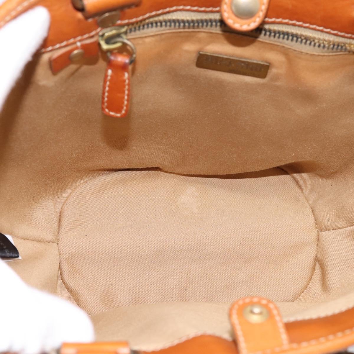 Miu Miu Tote Bag Raffia Beige Gold Auth 199393V