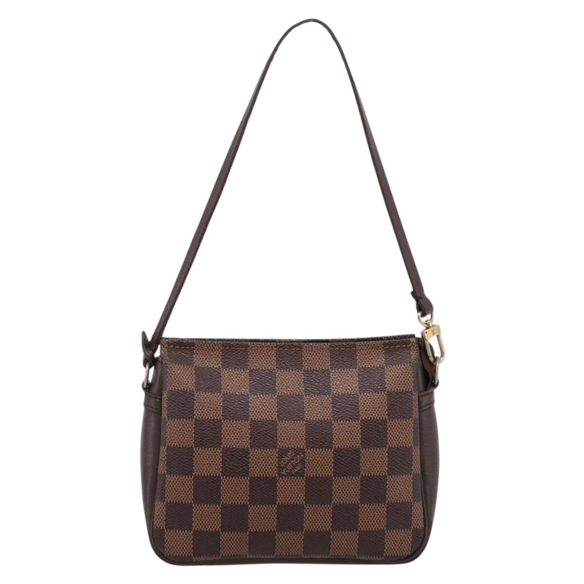 LOUIS VUITTON Damier Ebene Trousse Makeup Pouch N51982 LV Auth 199394V