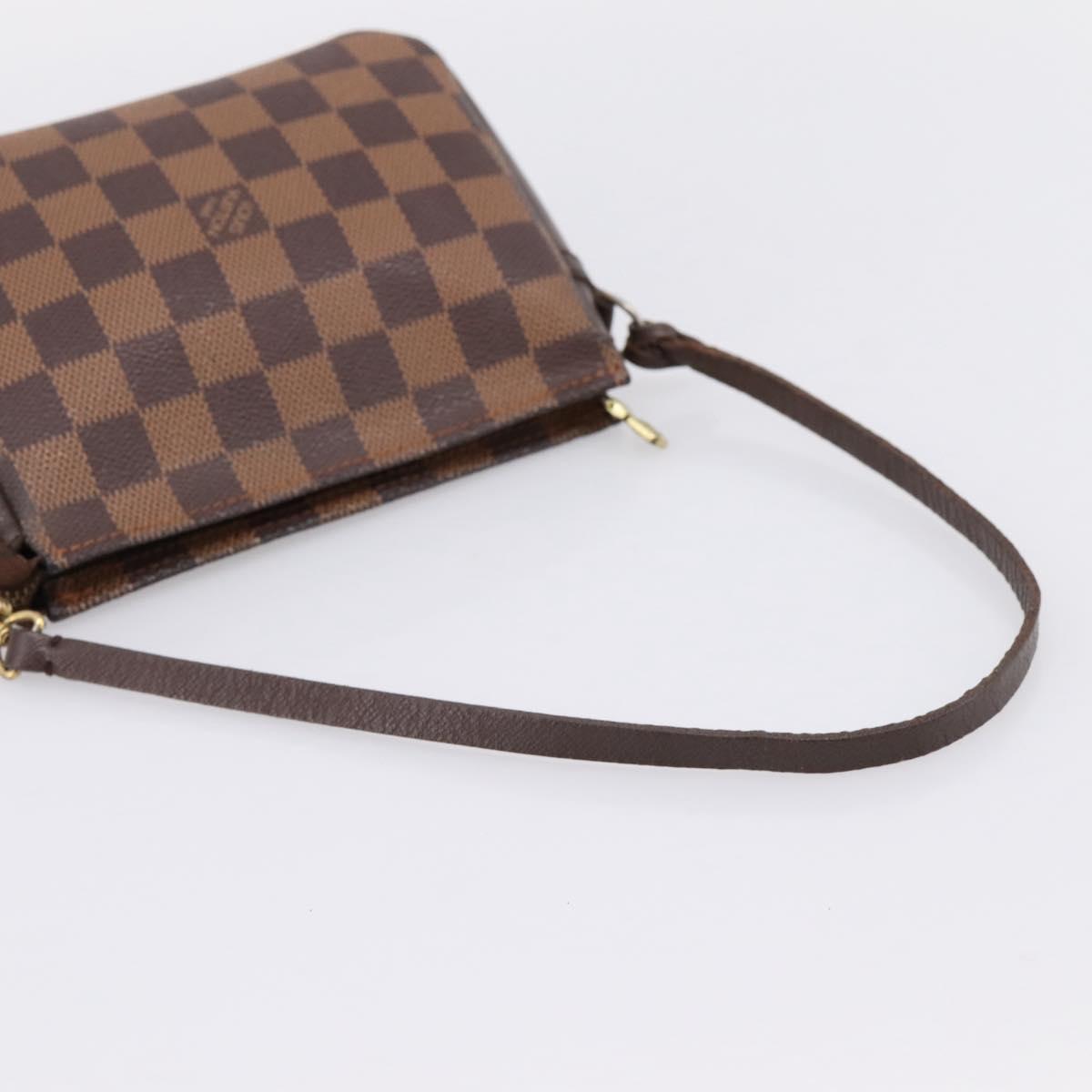 LOUIS VUITTON Damier Ebene Trousse Makeup Pouch N51982 LV Auth 199394V