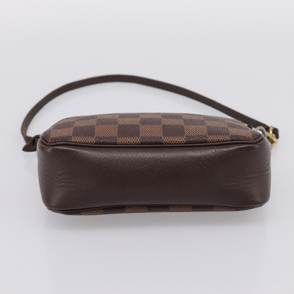 LOUIS VUITTON Damier Ebene Trousse Makeup Pouch N51982 LV Auth 199394V