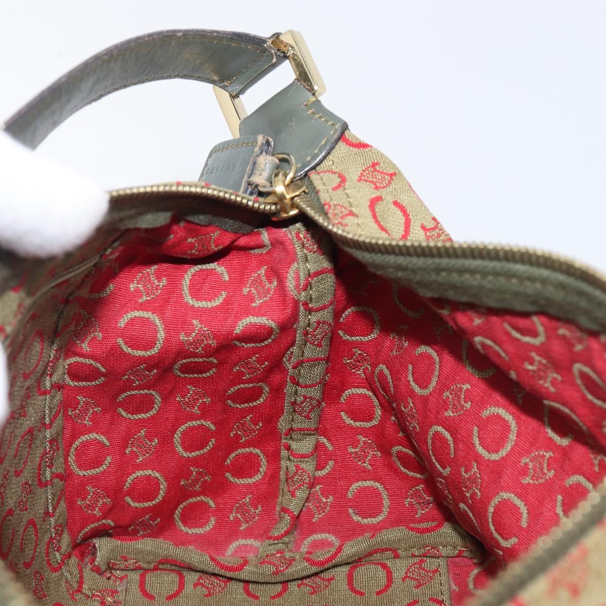 CELINE C Macadam Canvas Hand Bag Beige Gold Auth 199397