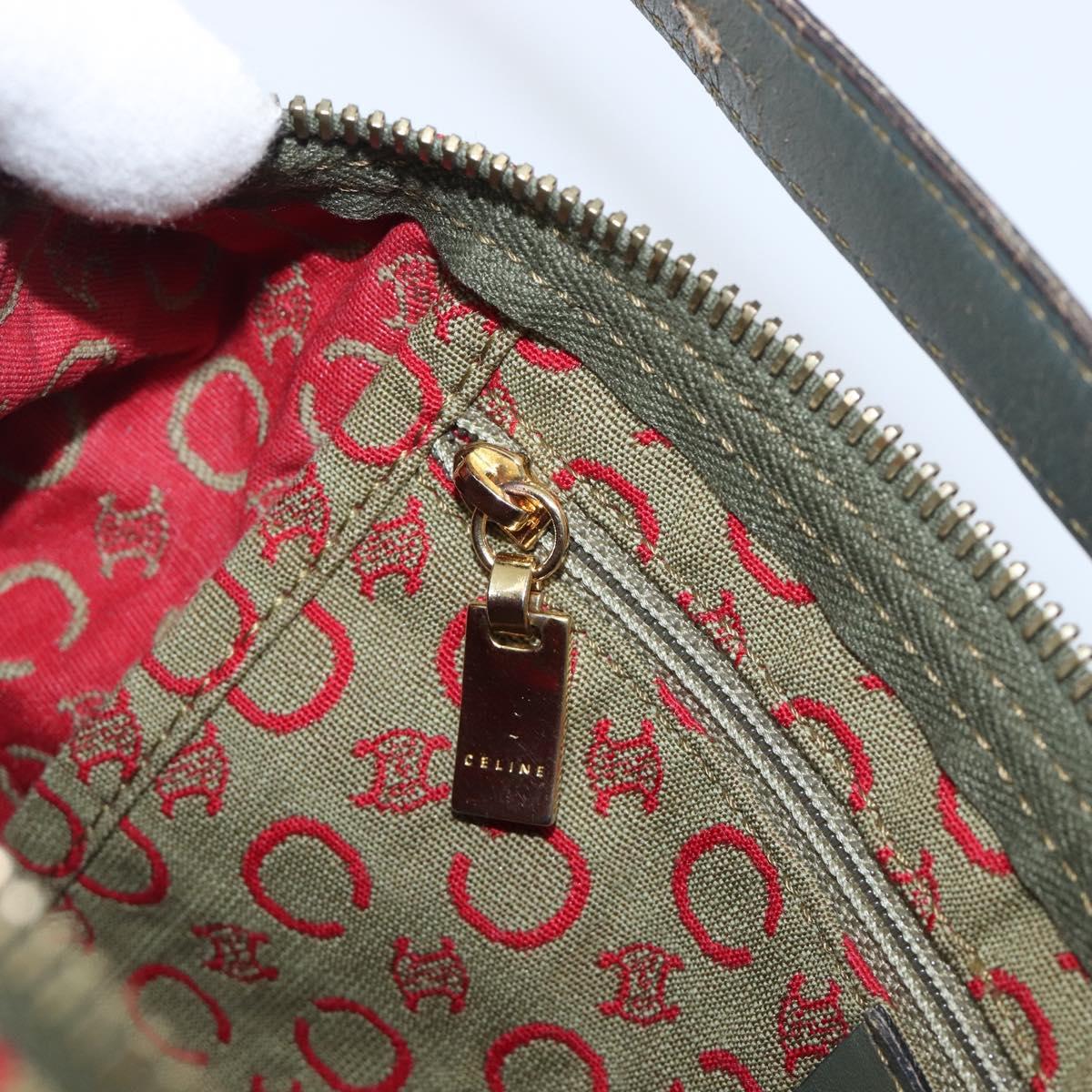 CELINE C Macadam Canvas Hand Bag Beige Gold Auth 199397
