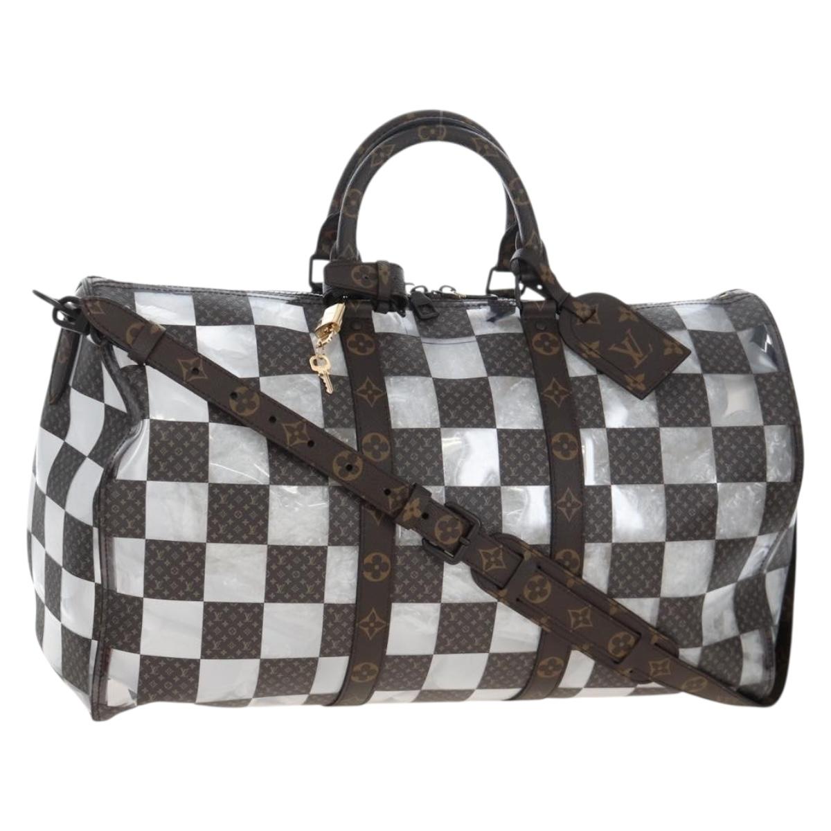 LOUIS VUITTON monogram chess Keepall Bandouliere 50 Bag M20864 LV Auth 199399SM
