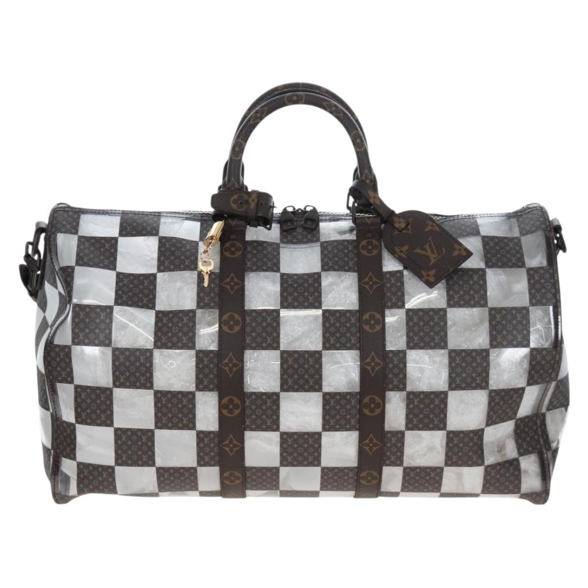 LOUIS VUITTON monogram chess Keepall Bandouliere 50 Bag M20864 LV Auth 199399SM