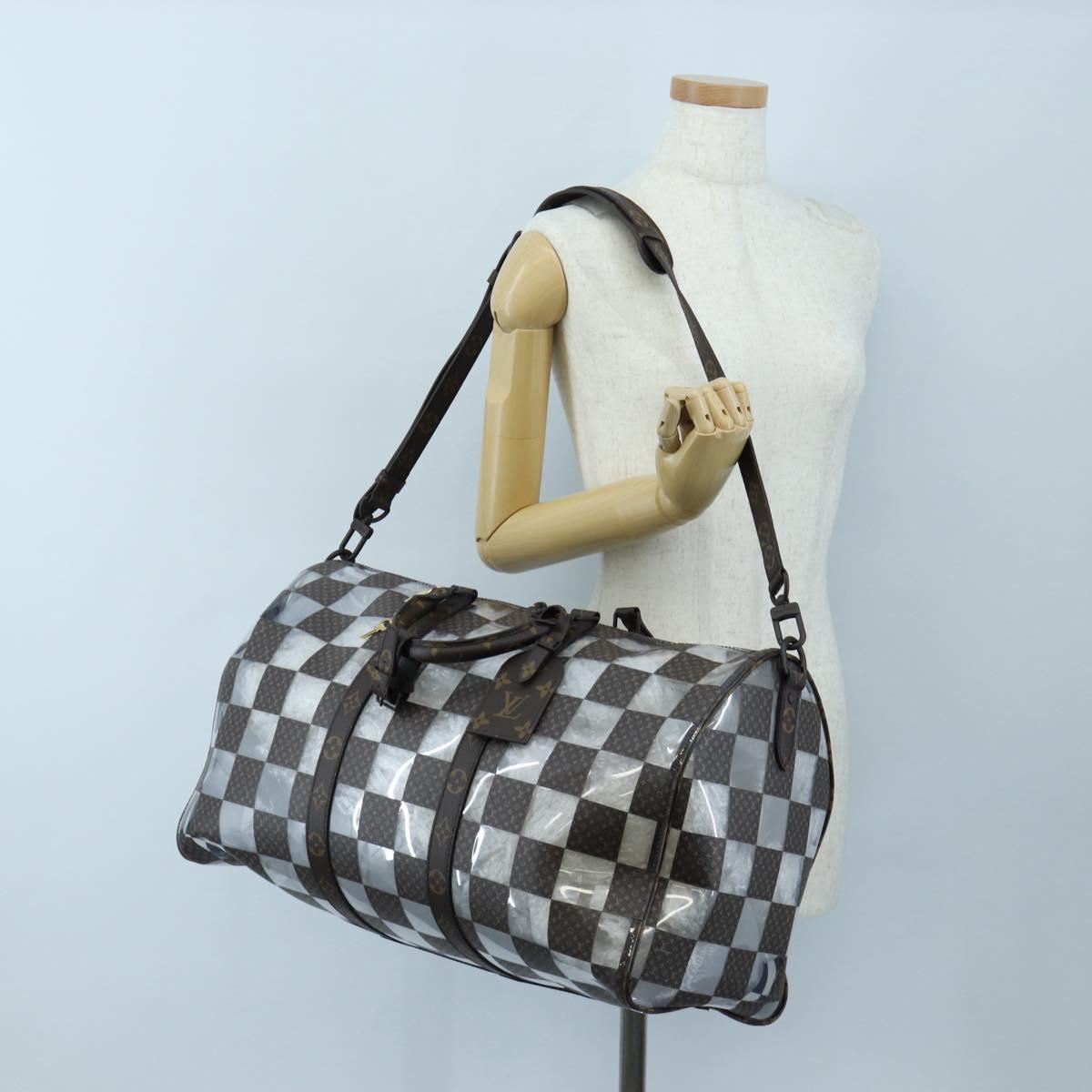 LOUIS VUITTON monogram chess Keepall Bandouliere 50 Bag M20864 LV Auth 199399SM