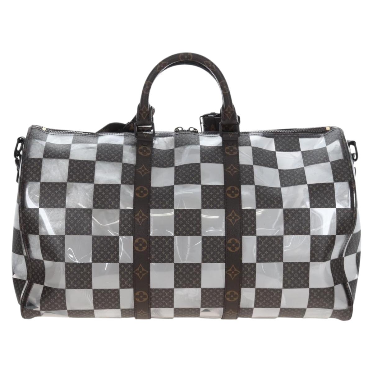 LOUIS VUITTON monogram chess Keepall Bandouliere 50 Bag M20864 LV Auth 199399SM