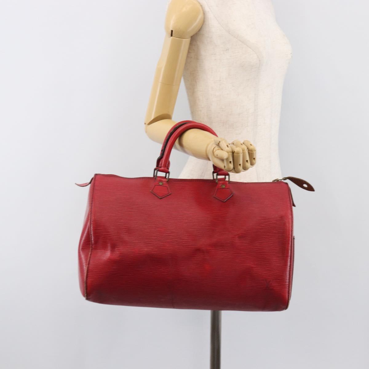 LOUIS VUITTON Epi Speedy 35 Hand Bag Castilian Red M42997 LV Auth 199412