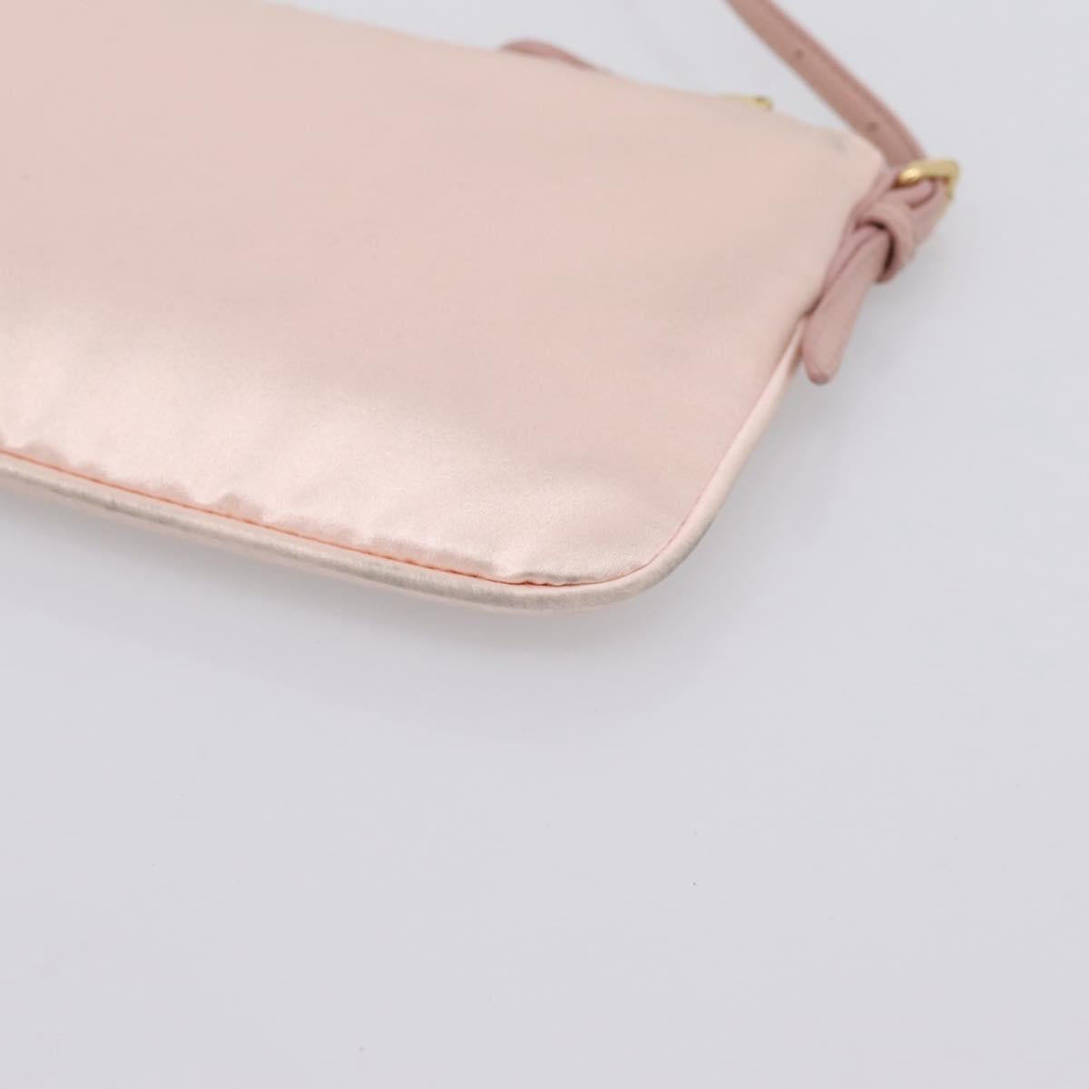 Miu Miu Shoulder Bag Satin Pink Gold Auth 199414A
