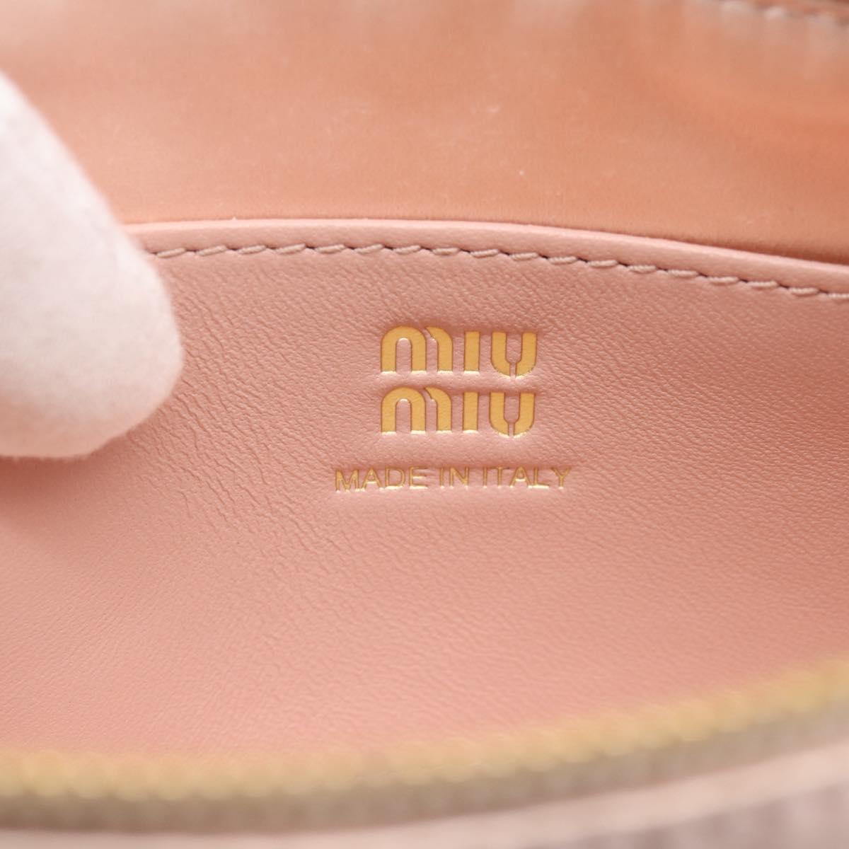 Miu Miu Shoulder Bag Satin Pink Gold Auth 199414A