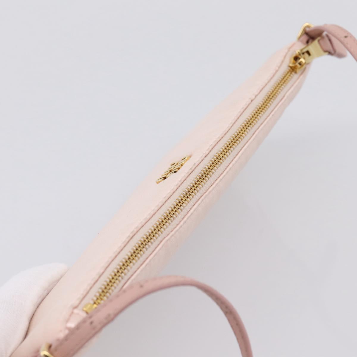 Miu Miu Shoulder Bag Satin Pink Gold Auth 199414A