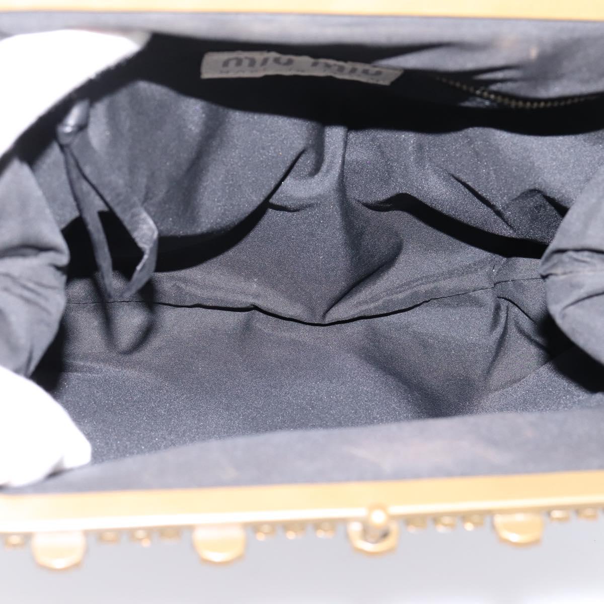 Miu Miu Shoulder Bag Leather Black Gold Auth 199415V