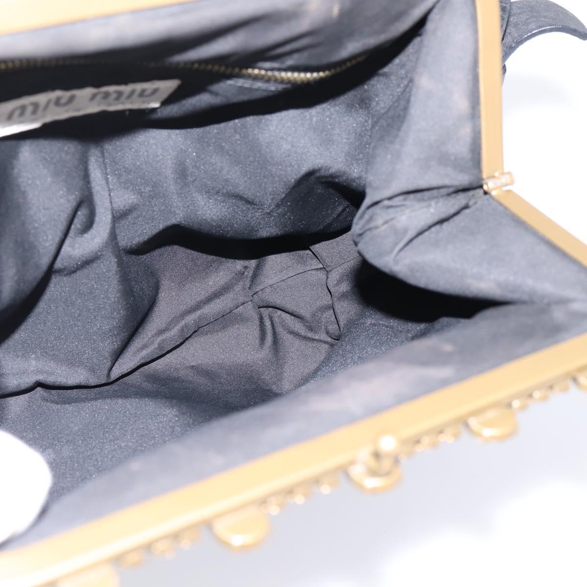 Miu Miu Shoulder Bag Leather Black Gold Auth 199415V
