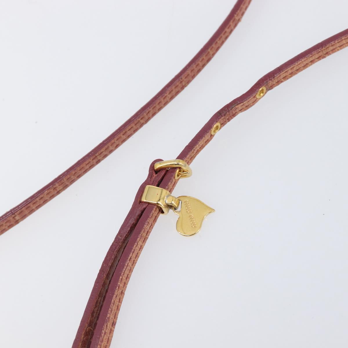 Miu Miu Shoulder Bag Leather Embossed Brown Gold Auth 199420A