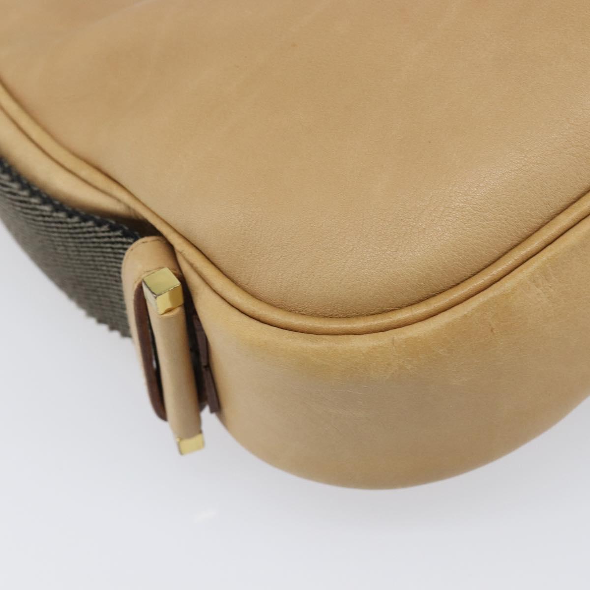 GUCCI Shoulder Bag Leather Beige Gold 92736 Auth 199423