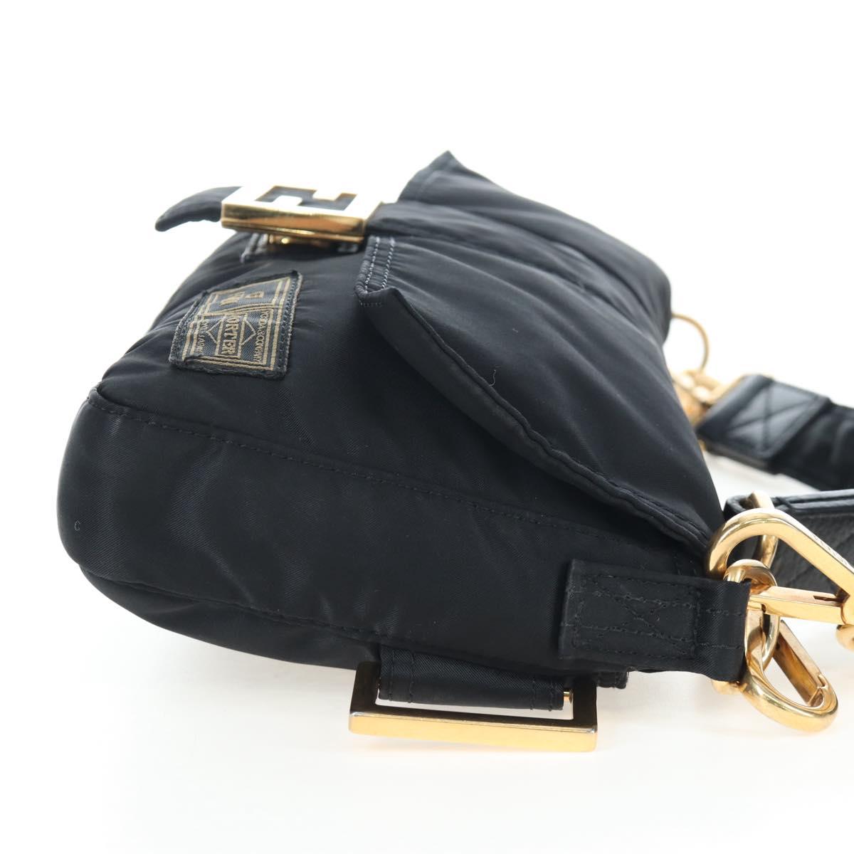 FENDI Porter Collaboration Mamma Baguette Bag Nylon 2way Black Auth 199426SAM