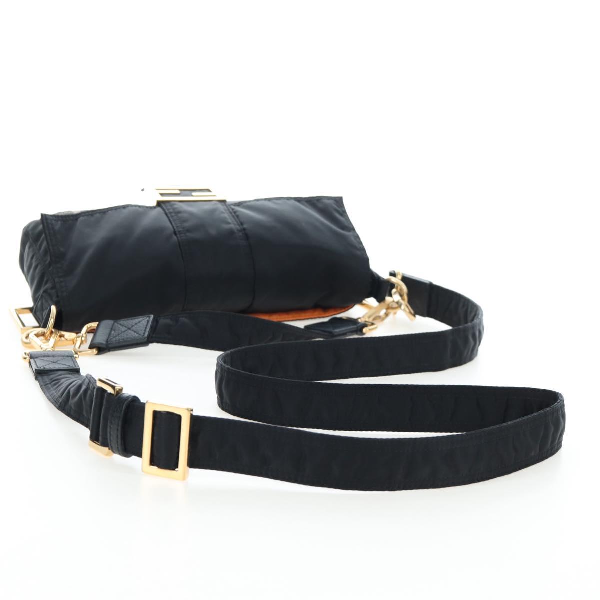 FENDI Porter Collaboration Mamma Baguette Bag Nylon 2way Black Auth 199426SAM