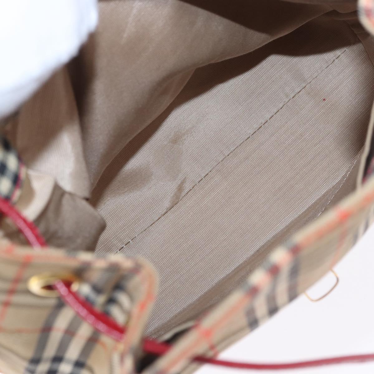 Burberrys Nova Check Backpack Canvas Beige Gold Auth 199427V