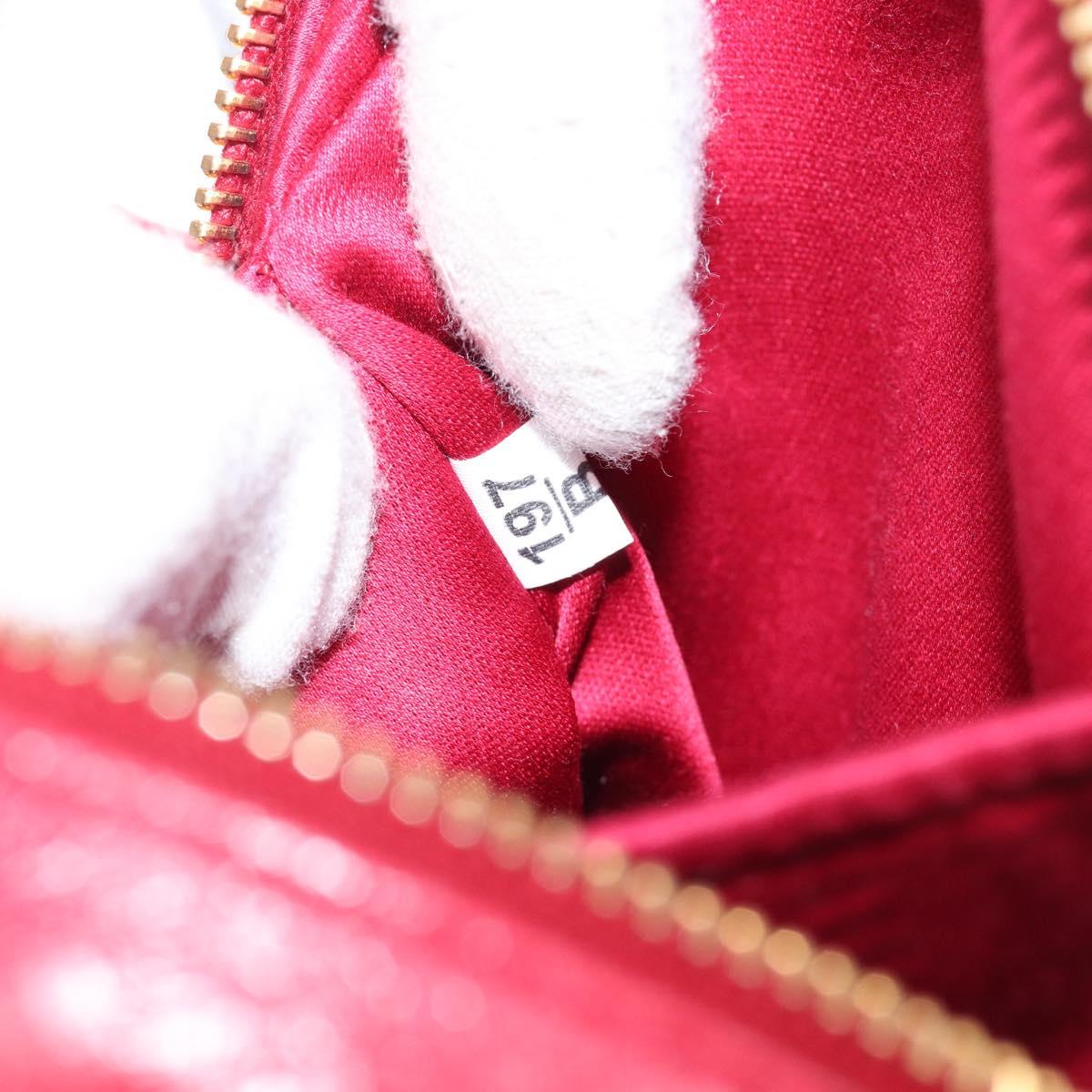 Miu Miu Matelasse Hand Bag Leather Red Gold Auth 199435V