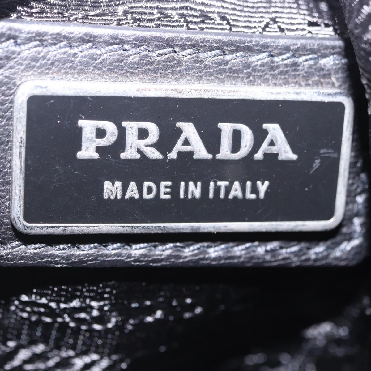 PRADA Ribbon Shoulder Bag Leather Black Pink Auth 199439V