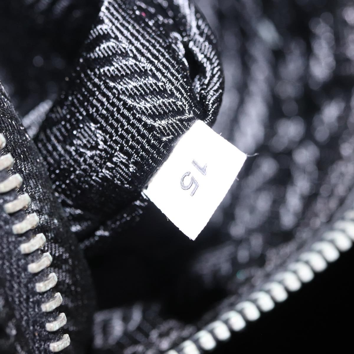 PRADA Hand Bag Nylon Black Silver Auth 199441V