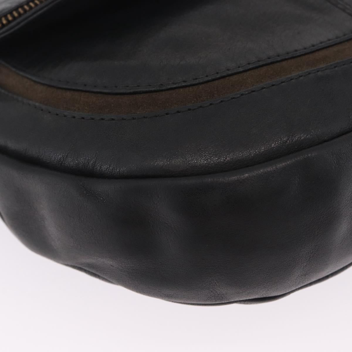 See By Chloe Shoulder Bag Leather Black Gold Tone Auth 199443