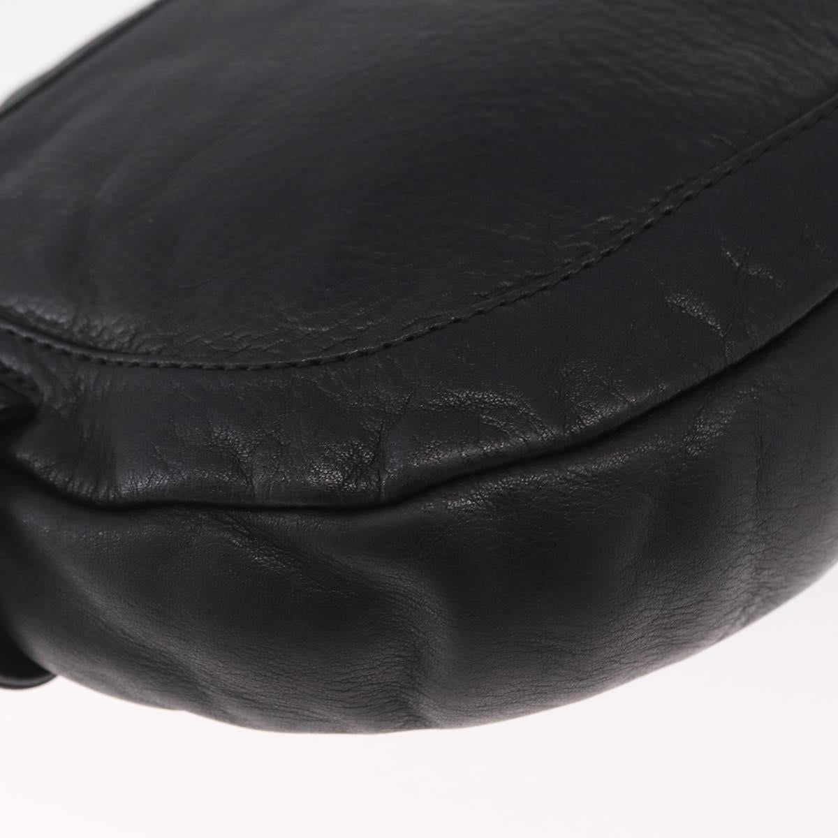 See By Chloe Shoulder Bag Leather Black Gold Tone Auth 199443