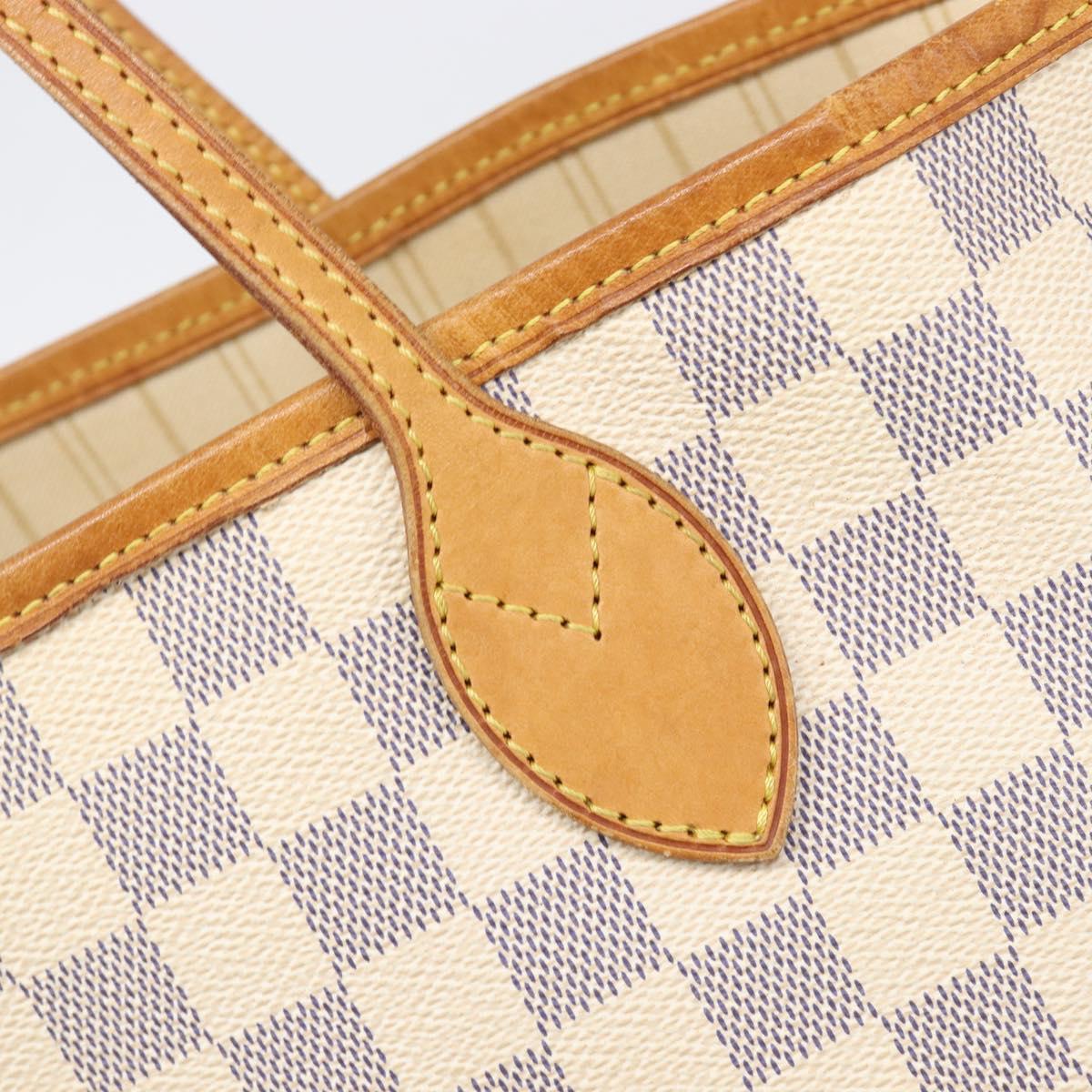 LOUIS VUITTON Damier Azur Neverfull MM Tote Bag N41605 LV Auth 199446V