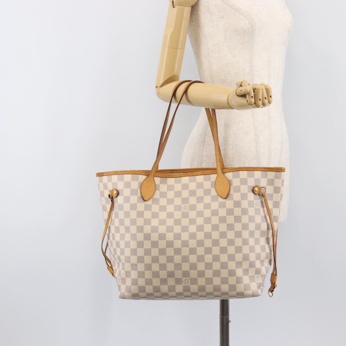 LOUIS VUITTON Damier Azur Neverfull MM Tote Bag N41605 LV Auth 199446V