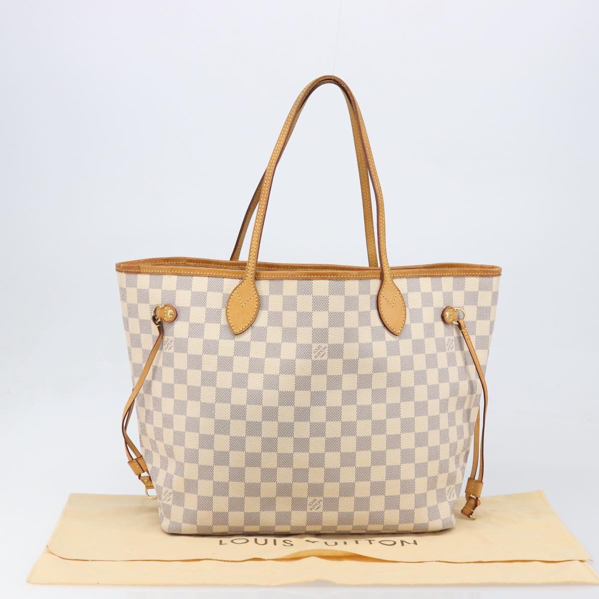 LOUIS VUITTON Damier Azur Neverfull MM Tote Bag N41605 LV Auth 199446V