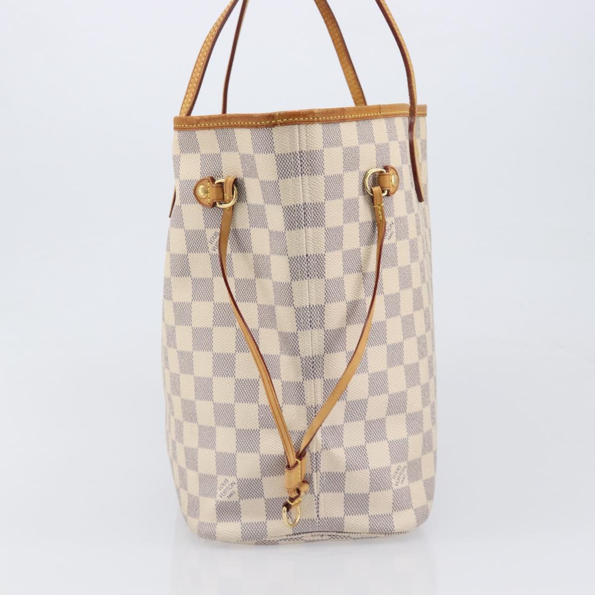 LOUIS VUITTON Damier Azur Neverfull MM Tote Bag N41605 LV Auth 199446V