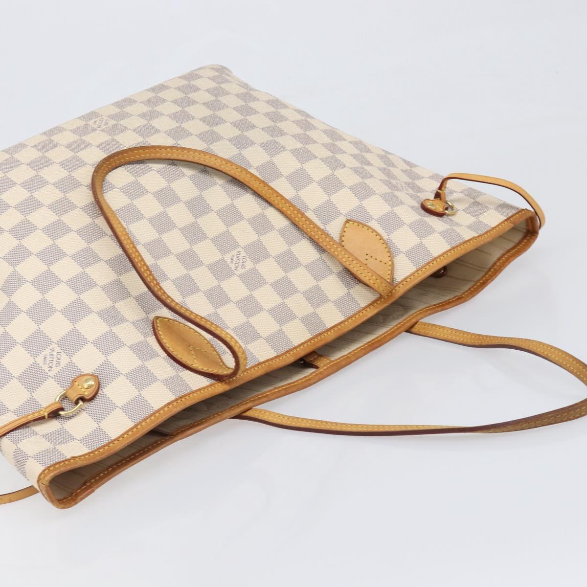 LOUIS VUITTON Damier Azur Neverfull MM Tote Bag N41605 LV Auth 199446V