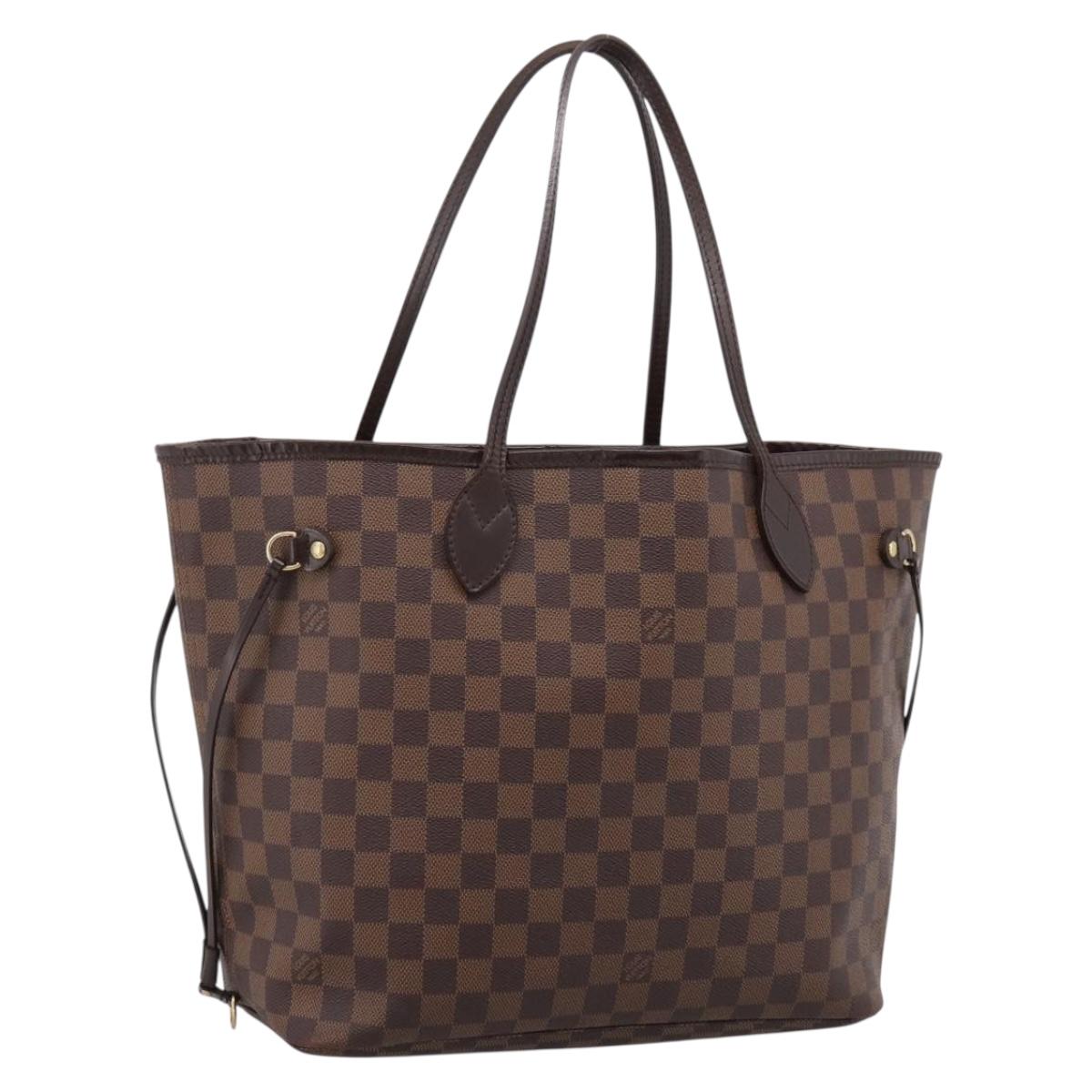 LOUIS VUITTON Damier Ebene Neverfull MM Tote Bag N51105 LV Auth 199447