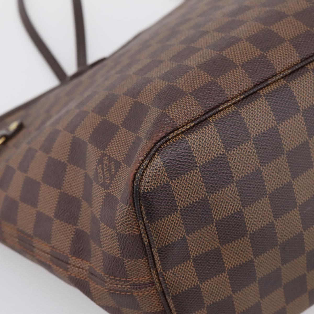 LOUIS VUITTON Damier Ebene Neverfull MM Tote Bag N51105 LV Auth 199447