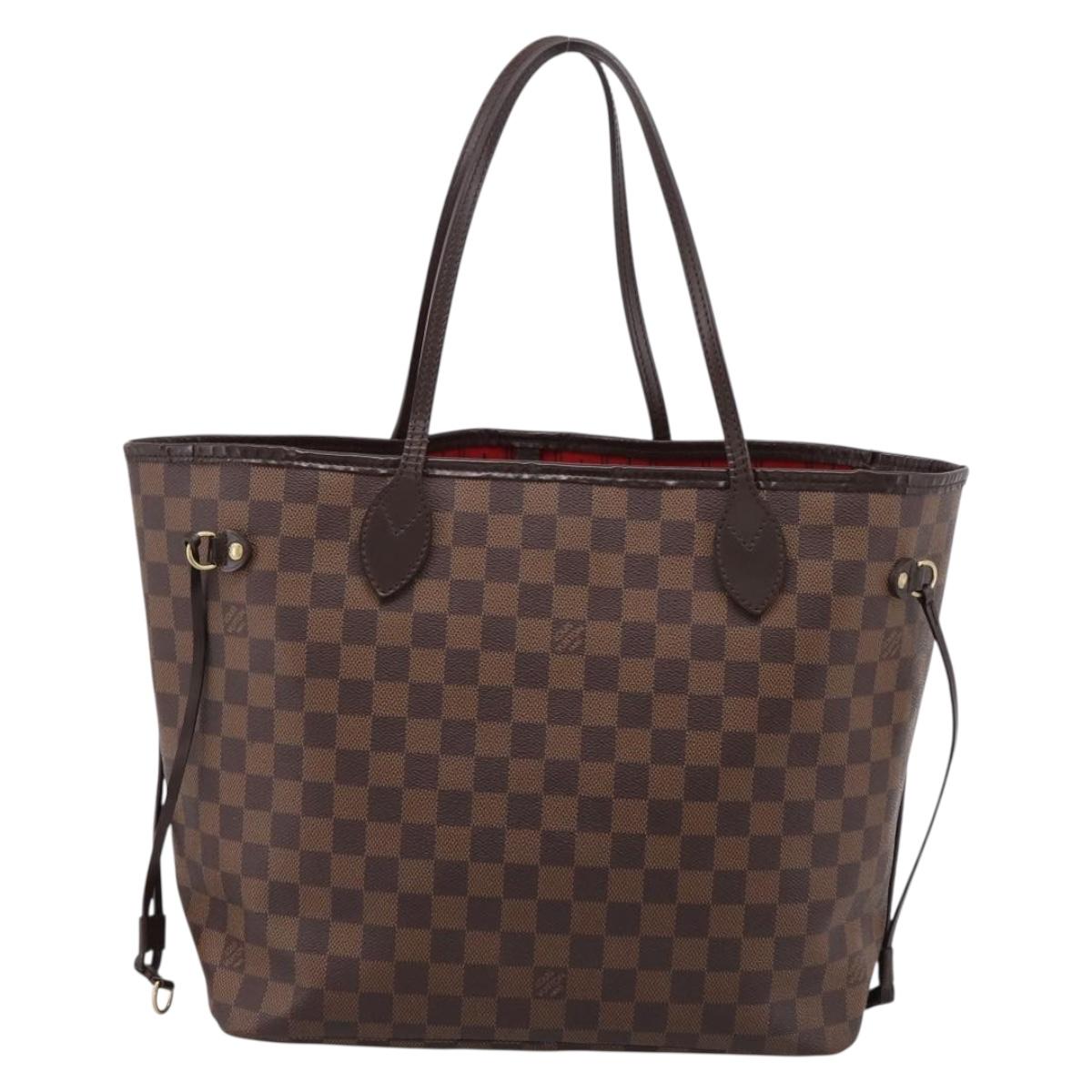 LOUIS VUITTON Damier Ebene Neverfull MM Tote Bag N51105 LV Auth 199447