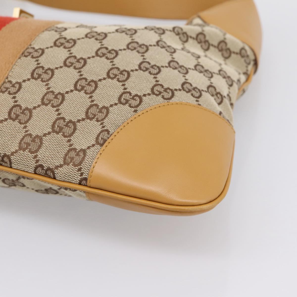 GUCCI GG Canvas Jackie Sherry Line Shoulder Bag Beige Gold 001 4075 Auth 199451